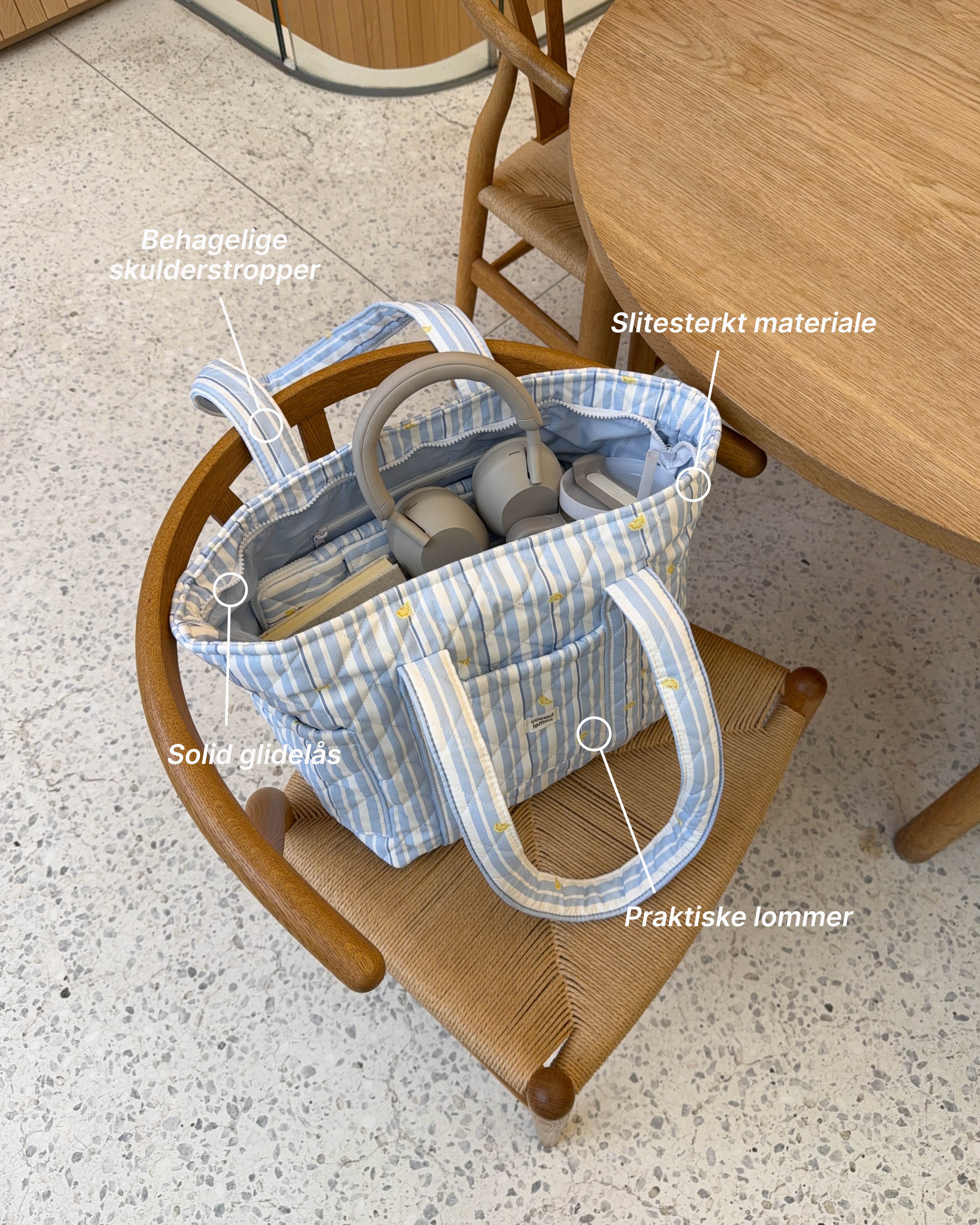 Blå Sitron Skulderveske