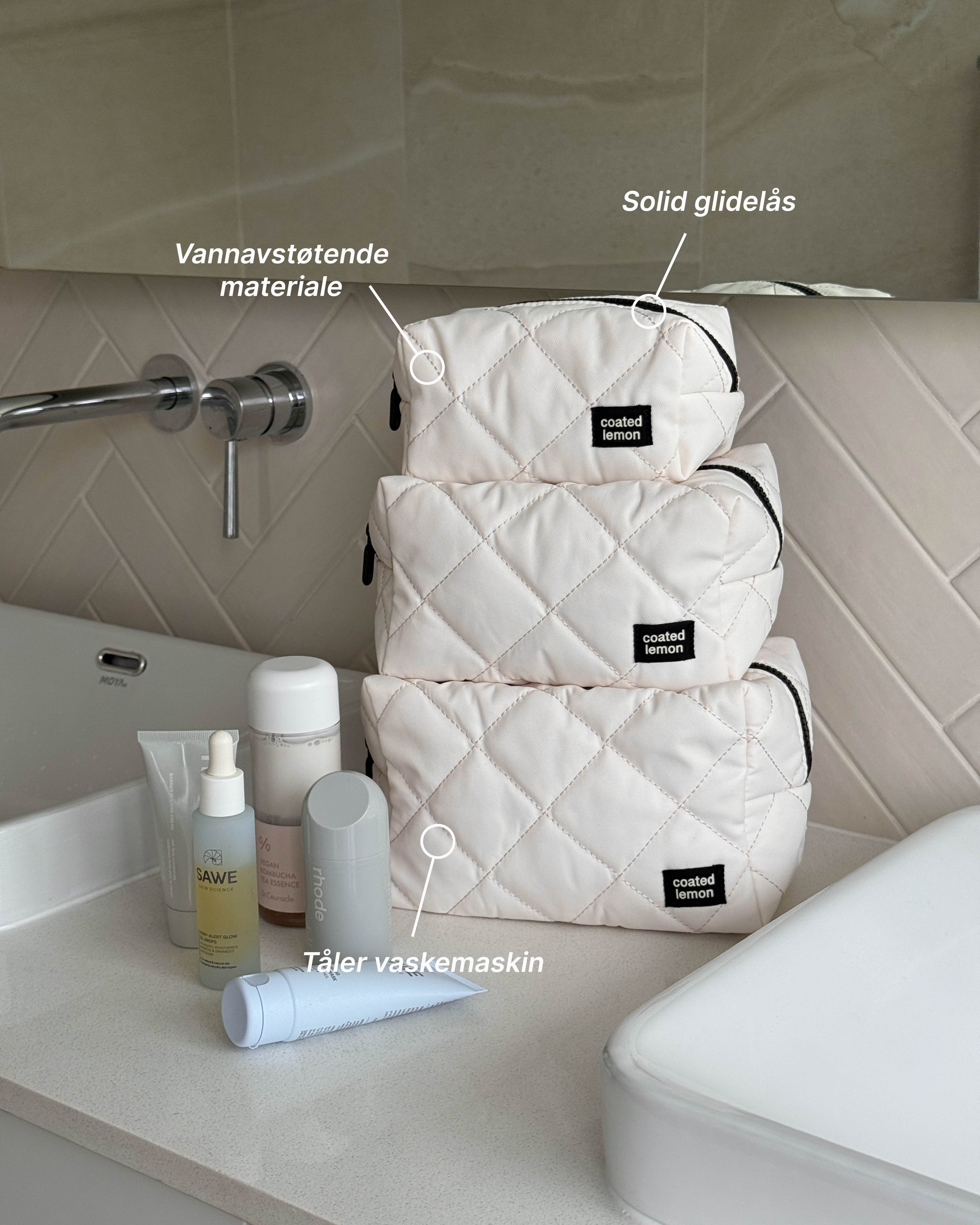 Beige Toalettmappe