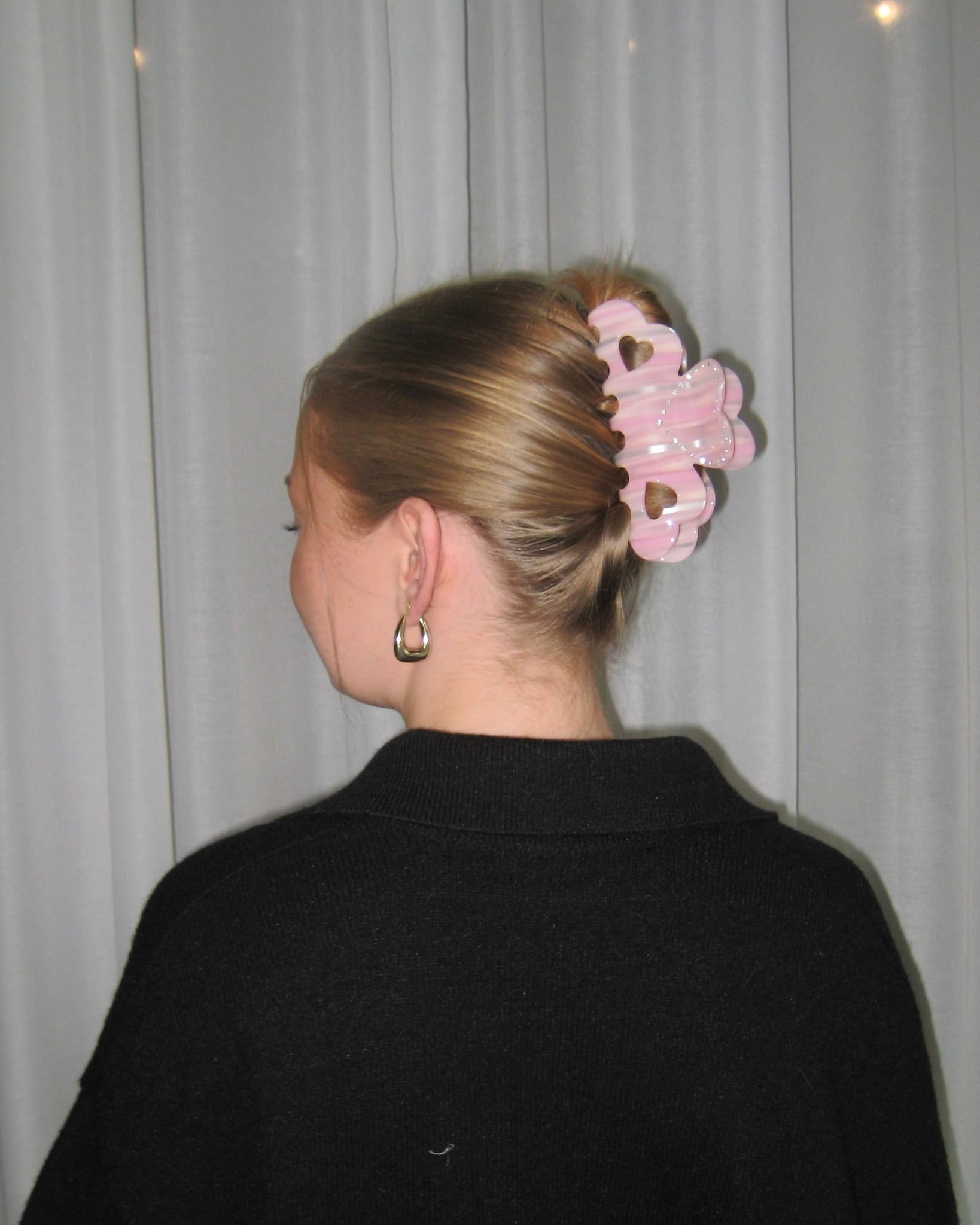 Hjerte Puff Hårklype Rosa