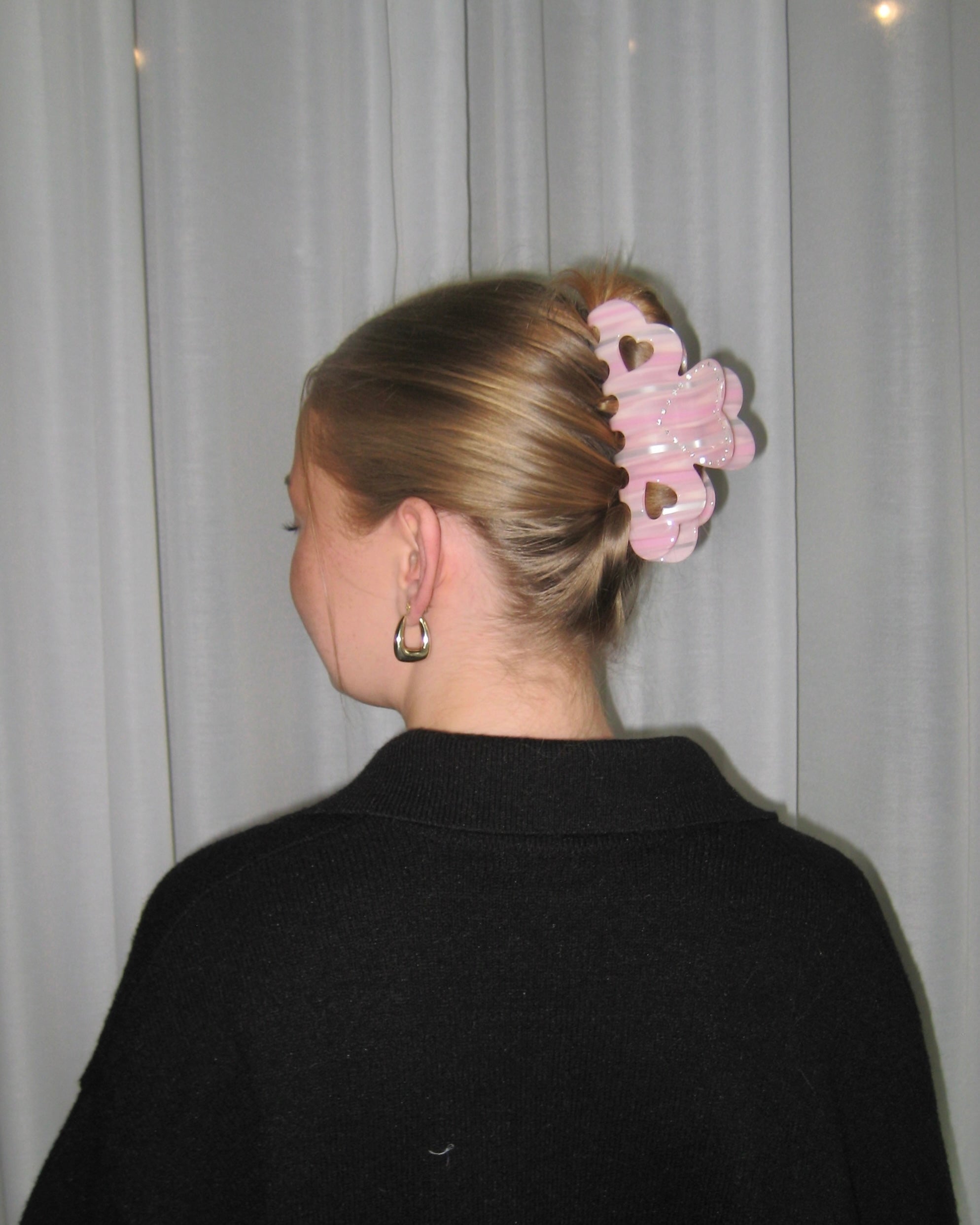 Hjerte Puff Hårklype Rosa