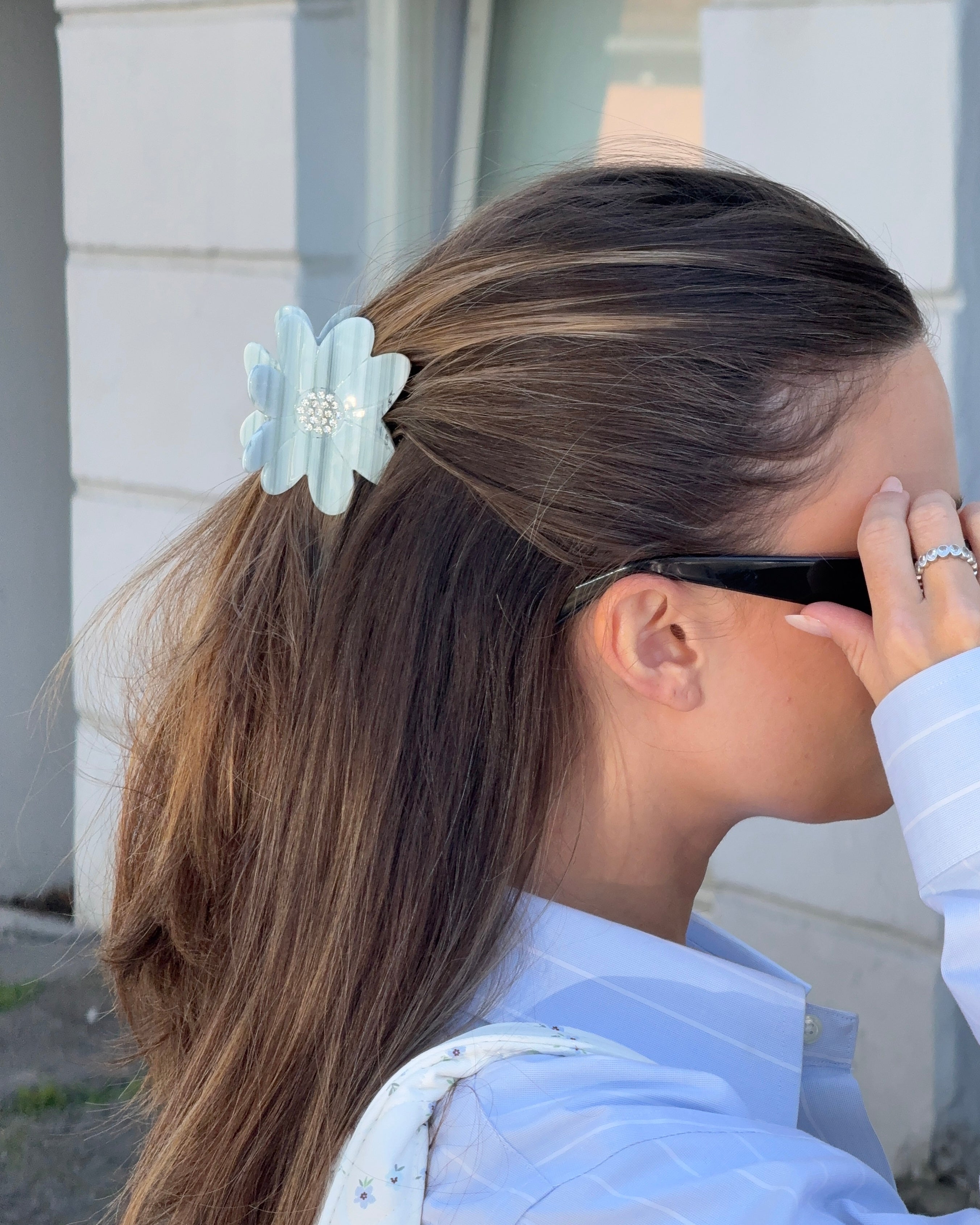 Blomst Daisy Hårklype Blå